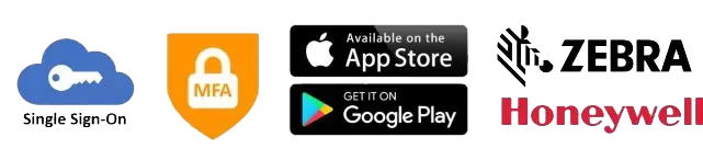 Single Sign-On, MFA, App Store, Google Play, Zebra y Honeywell