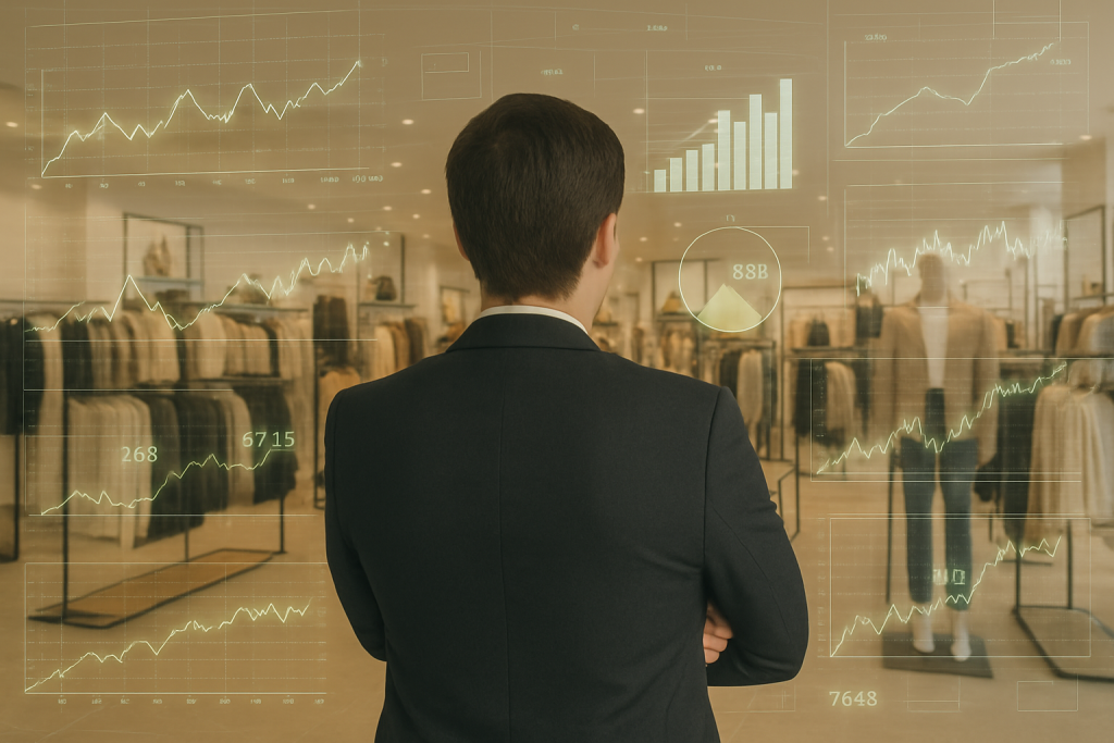 Gerente-de-tienda-abrumado-con-datos. Comunicados inteligentes lo ayudan